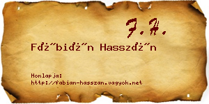 Fábián Hasszán névjegykártya